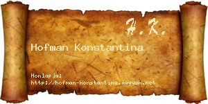 Hofman Konstantina névjegykártya